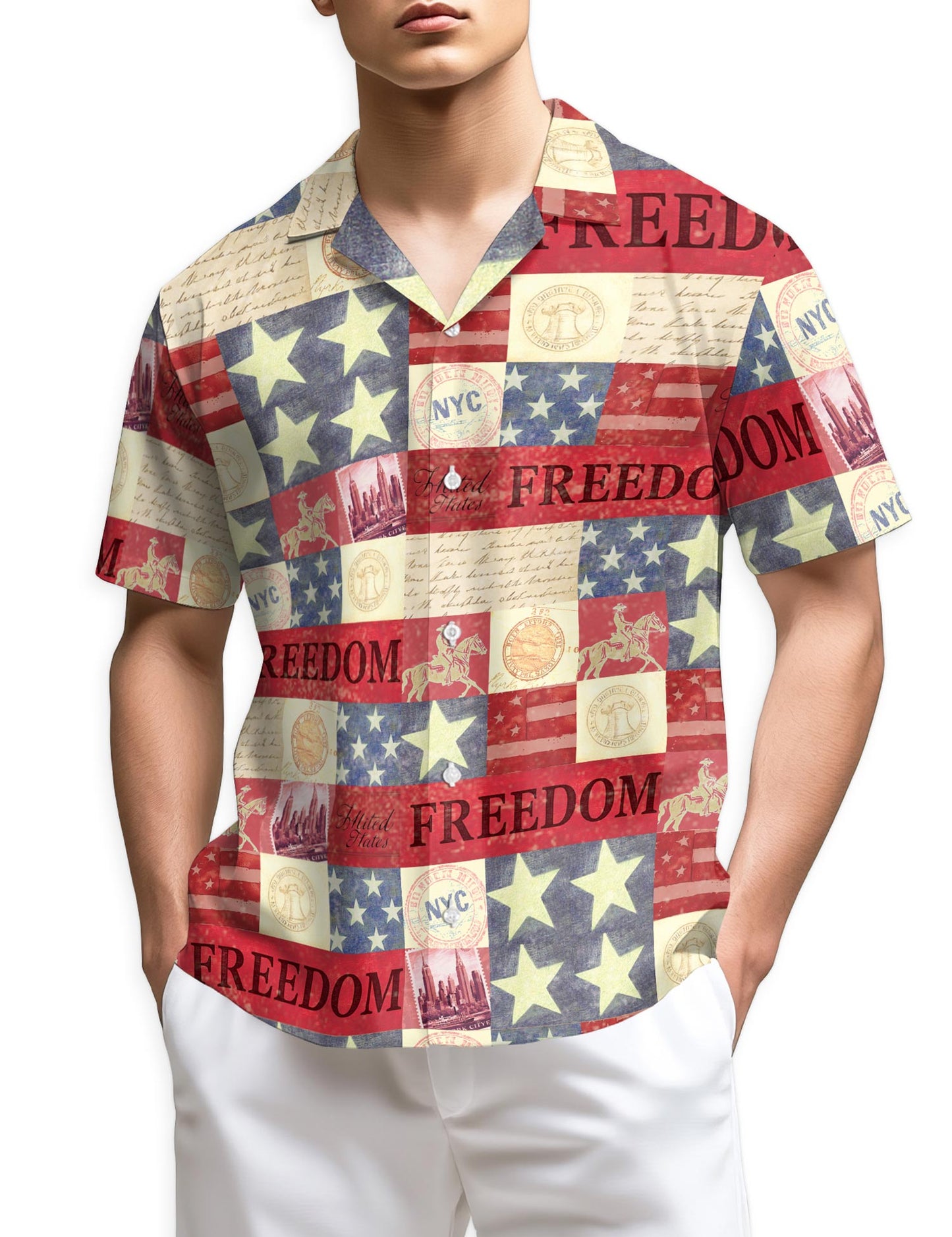 Azhawaiian Independence Day Hawaiian Shirt for Men