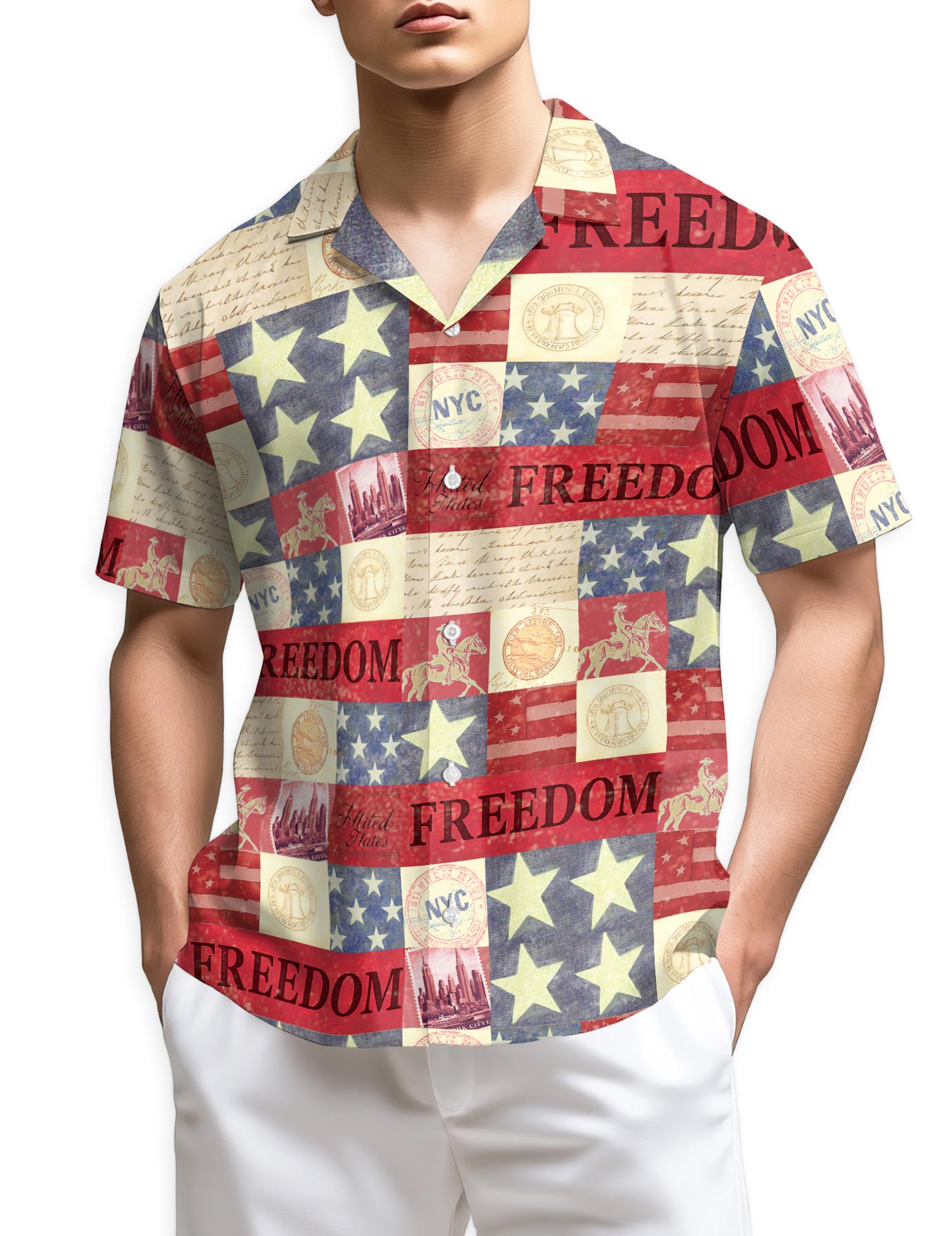 Azhawaiian Independence Day Hawaiian Shirt for Men