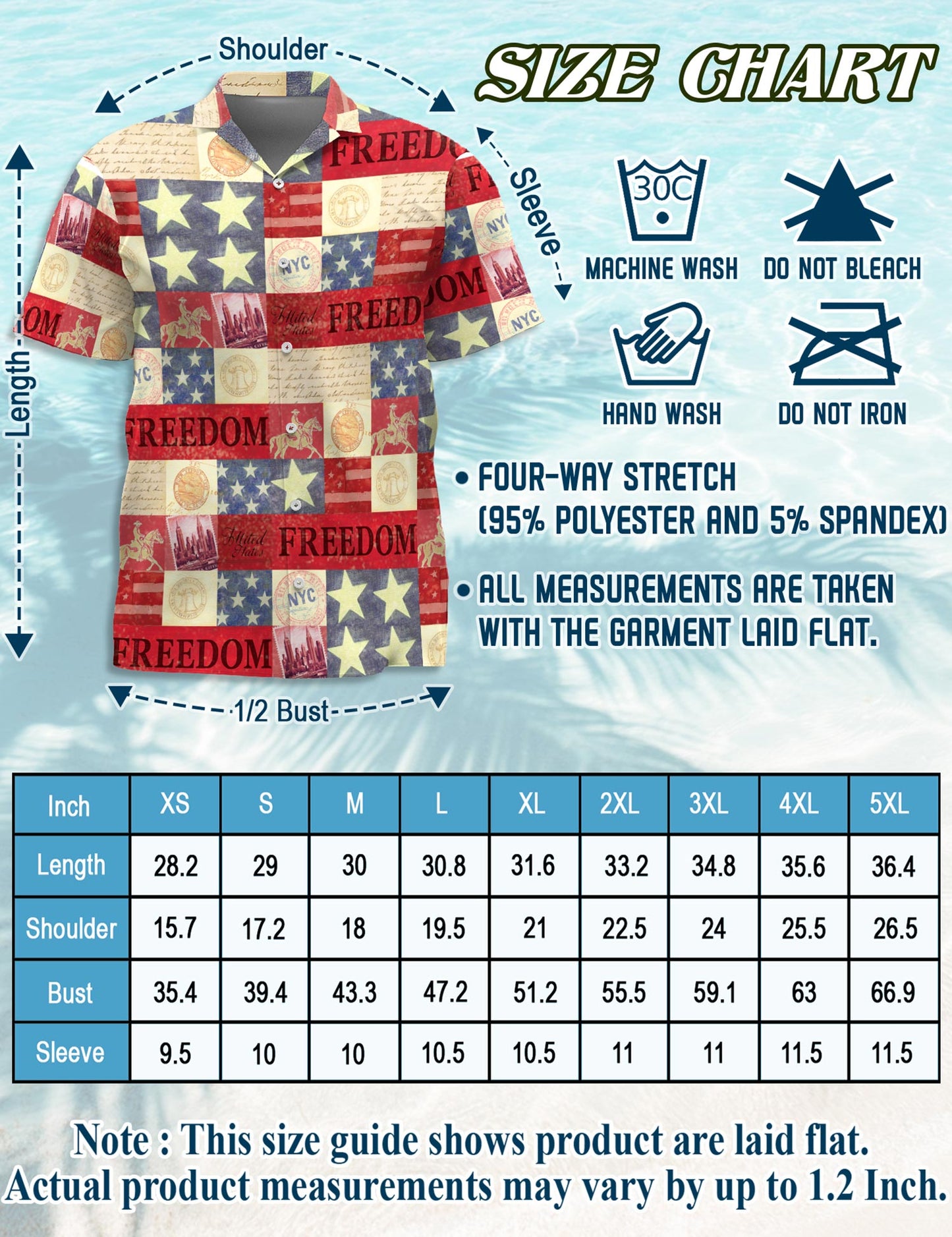 Independence Day Hawaiian Shirt for Men, Button Down Aloha Shirt - Azhawaiian