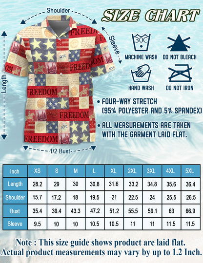 Independence Day Hawaiian Shirt for Men, Button Down Aloha Shirt - Azhawaiian