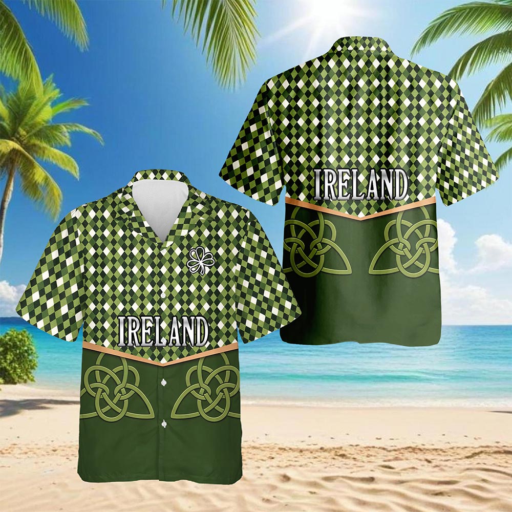 Ireland St Patrick's Day Hawaiian Shirt for Men, Button Down Aloha Shirt - Azhawaiian