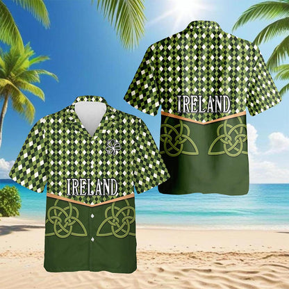 Ireland St Patrick's Day Hawaiian Shirt for Men, Button Down Aloha Shirt - Azhawaiian