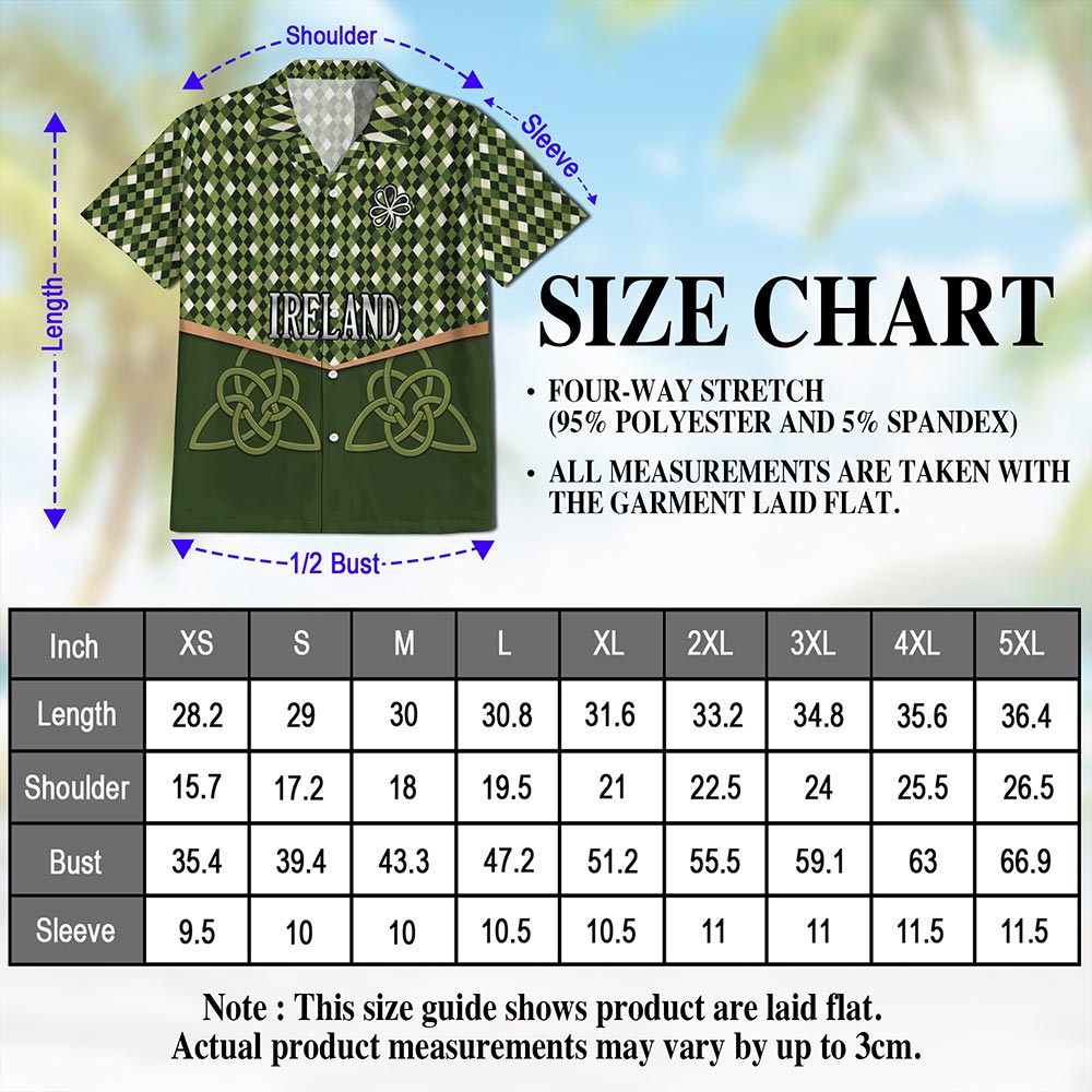 Ireland St Patrick's Day Hawaiian Shirt for Men, Button Down Aloha Shirt - Azhawaiian