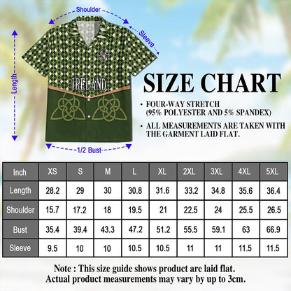 Ireland St Patrick's Day Hawaiian Shirt for Men, Button Down Aloha Shirt - Azhawaiian