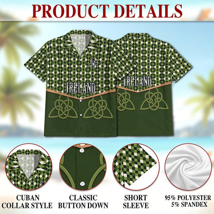 Ireland St Patrick's Day Hawaiian Shirt for Men, Button Down Aloha Shirt - Azhawaiian