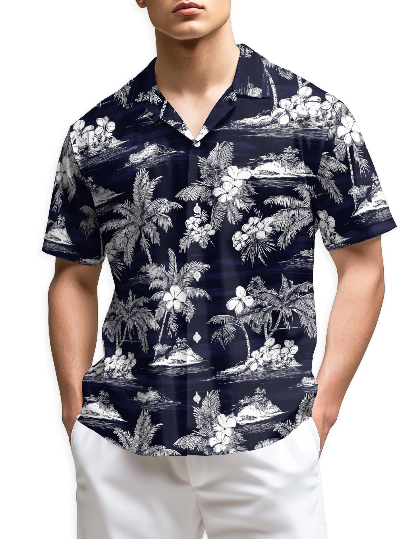 Island Hawaiian Shirt for Men, Button Down Aloha Shirt - Azhawaiian