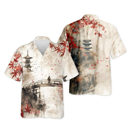 Azhawaiian Japanese Aesthetic Sakura Hawaiian Shirt for Men