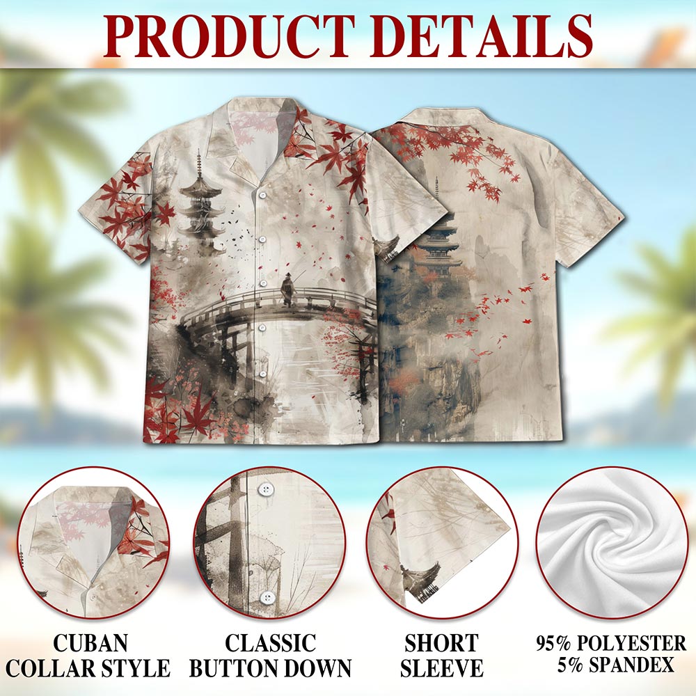 Japanese Aesthetic Sakura Hawaiian Shirt for Men, Button Down Aloha Shirt - Azhawaiian