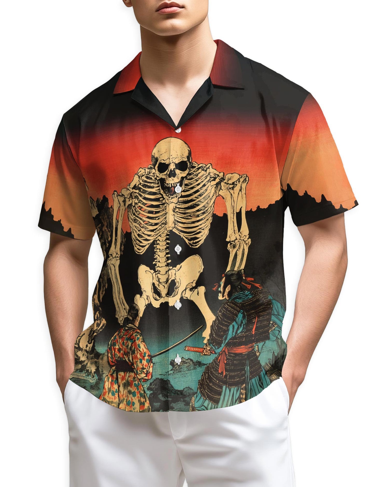 Azhawaiian Japanese Aesthetic Ukiyoe Hawaiian Shirt for Men