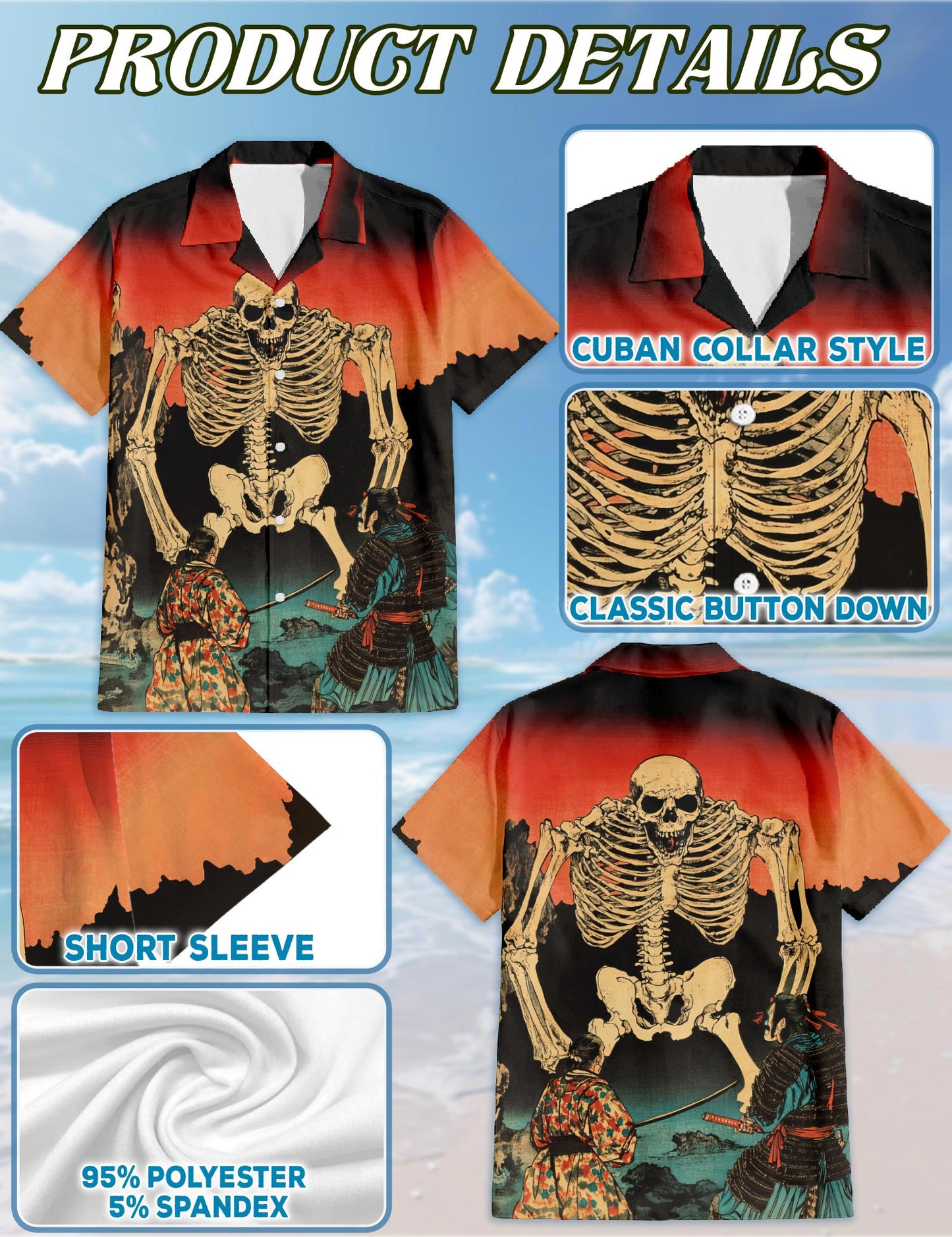 Japanese Aesthetic Ukiyoe Hawaiian Shirt for Men, Button Down Aloha Shirt - Azhawaiian