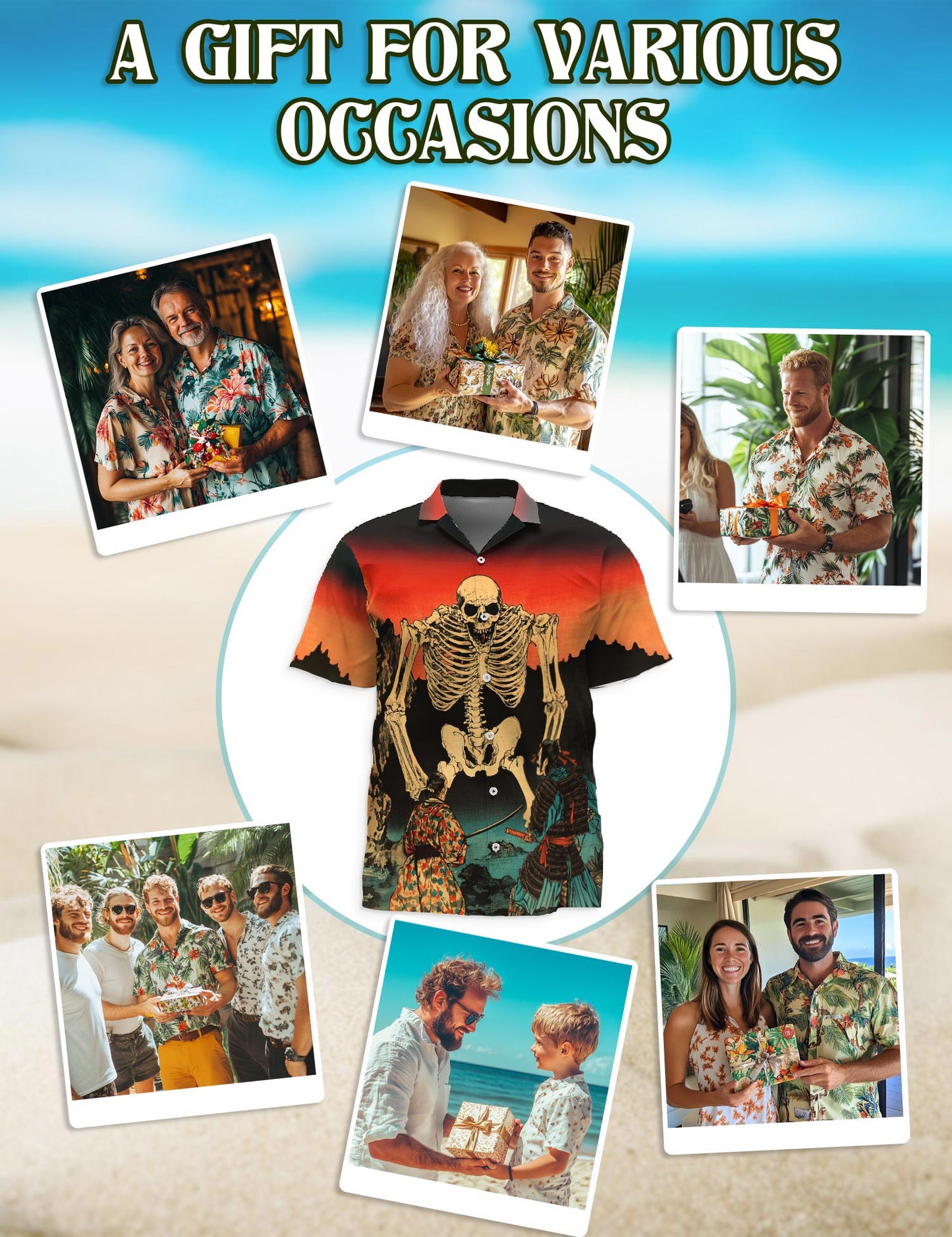 Japanese Aesthetic Ukiyoe Hawaiian Shirt for Men, Button Down Aloha Shirt - Azhawaiian