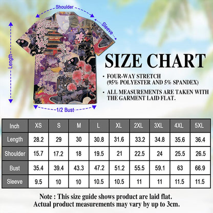 Japanese Aesthetic Ukiyoe Sakura Cherry Blossom Hawaiian Shirt for Men, Button Down Aloha Shirt - Azhawaiian