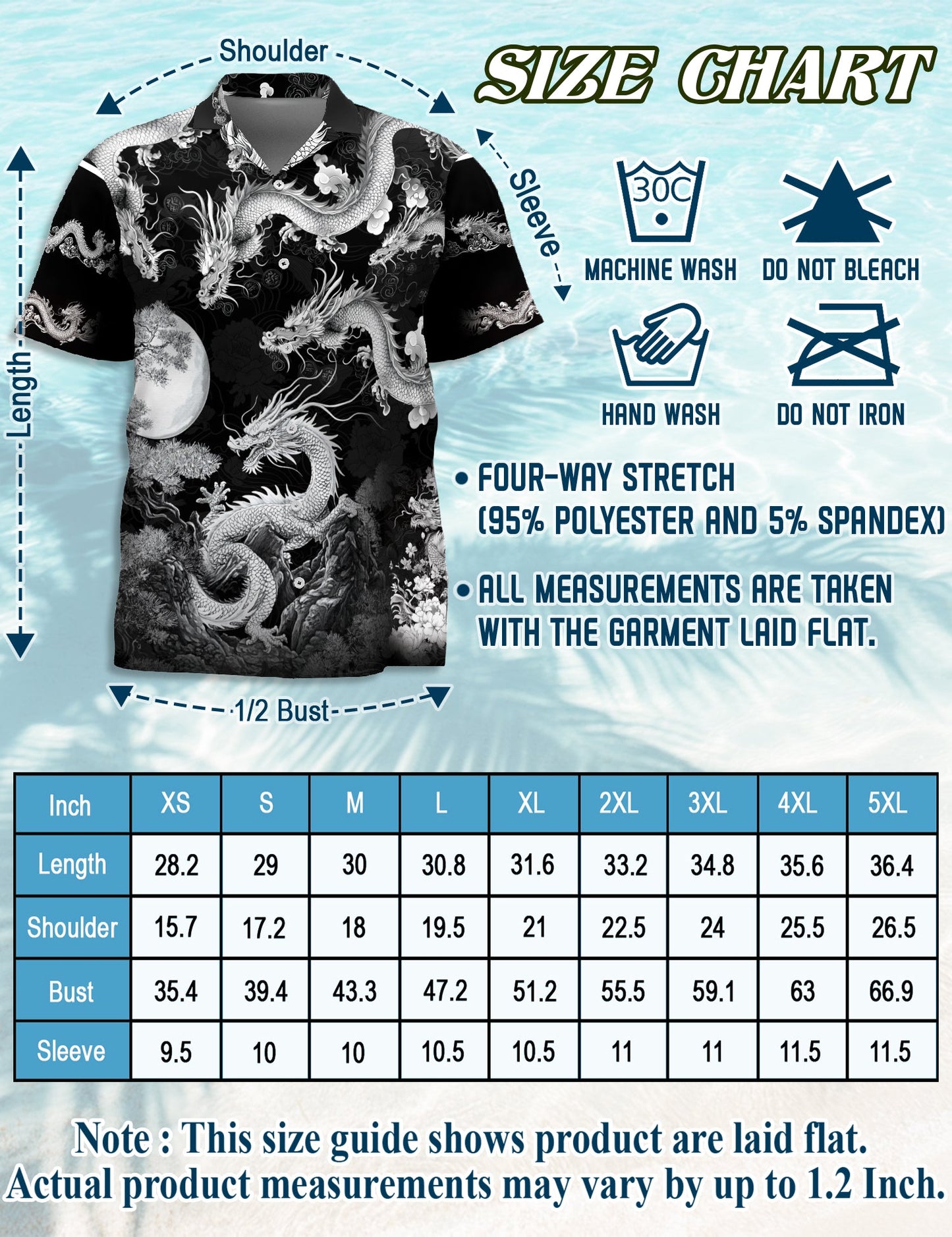 Japanese Dragon Black Hawaiian Shirt for Men, Button Down Aloha Shirt - Azhawaiian