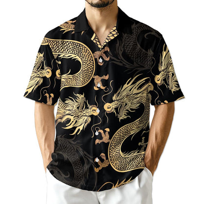 Azhawaiian Japanese Dragon Hawaiian Shirt for Men