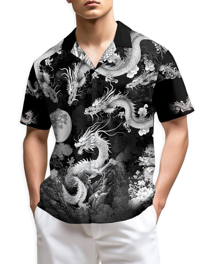 Azhawaiian Japanese Dragon Hawaiian Shirt for Men