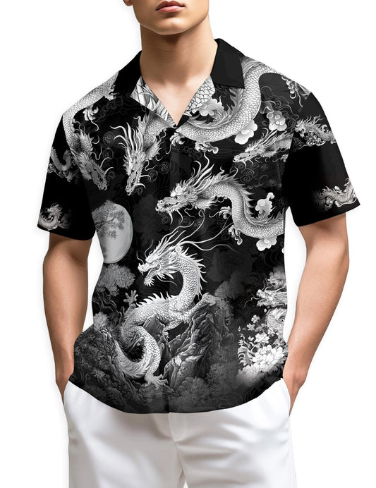 Azhawaiian Japanese Dragon Hawaiian Shirt for Men