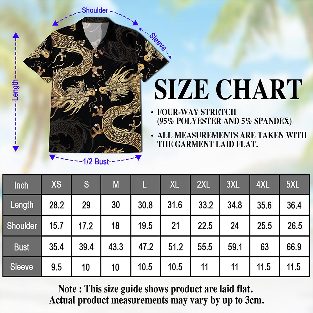 Japanese Dragon Hawaiian Shirt for Men, Button Down Aloha Shirt - Azhawaiian