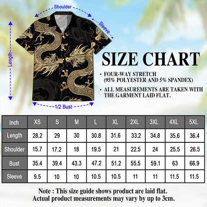 Japanese Dragon Hawaiian Shirt for Men, Button Down Aloha Shirt - Azhawaiian