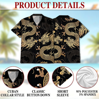 Japanese Dragon Hawaiian Shirt for Men, Button Down Aloha Shirt - Azhawaiian