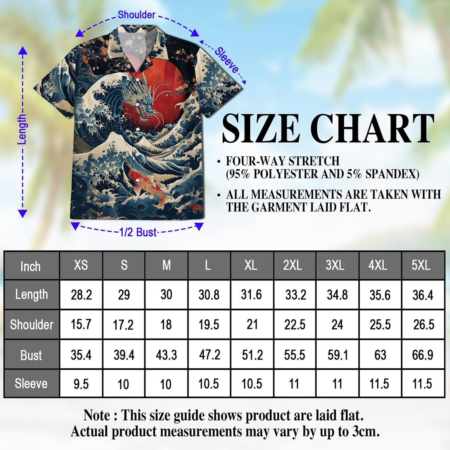 Japanese Dragon Koi Fish Hawaiian Shirt for Men, Button Down Aloha Shirt - Azhawaiian