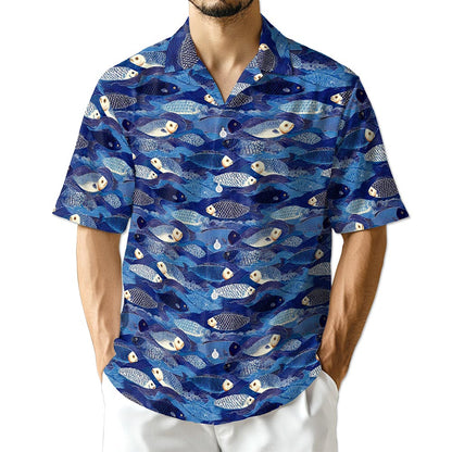Azhawaiian Japanese Fish Pattern Shirt for Men