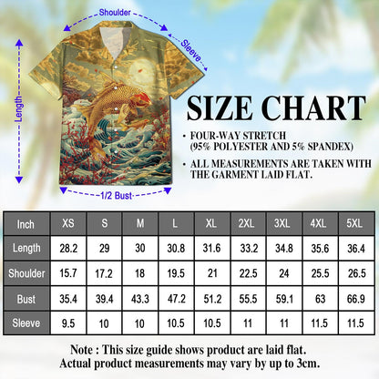 Japanese Koi Fish Hawaiian Shirt for Men, Button Down Aloha Shirt - Azhawaiian