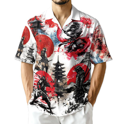Azhawaiian Japanese Samurai Hawaiian Shirt for Men