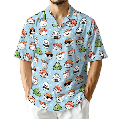 Azhawaiian Japanese Sushi Pattern Hawaiian Shirt for Men