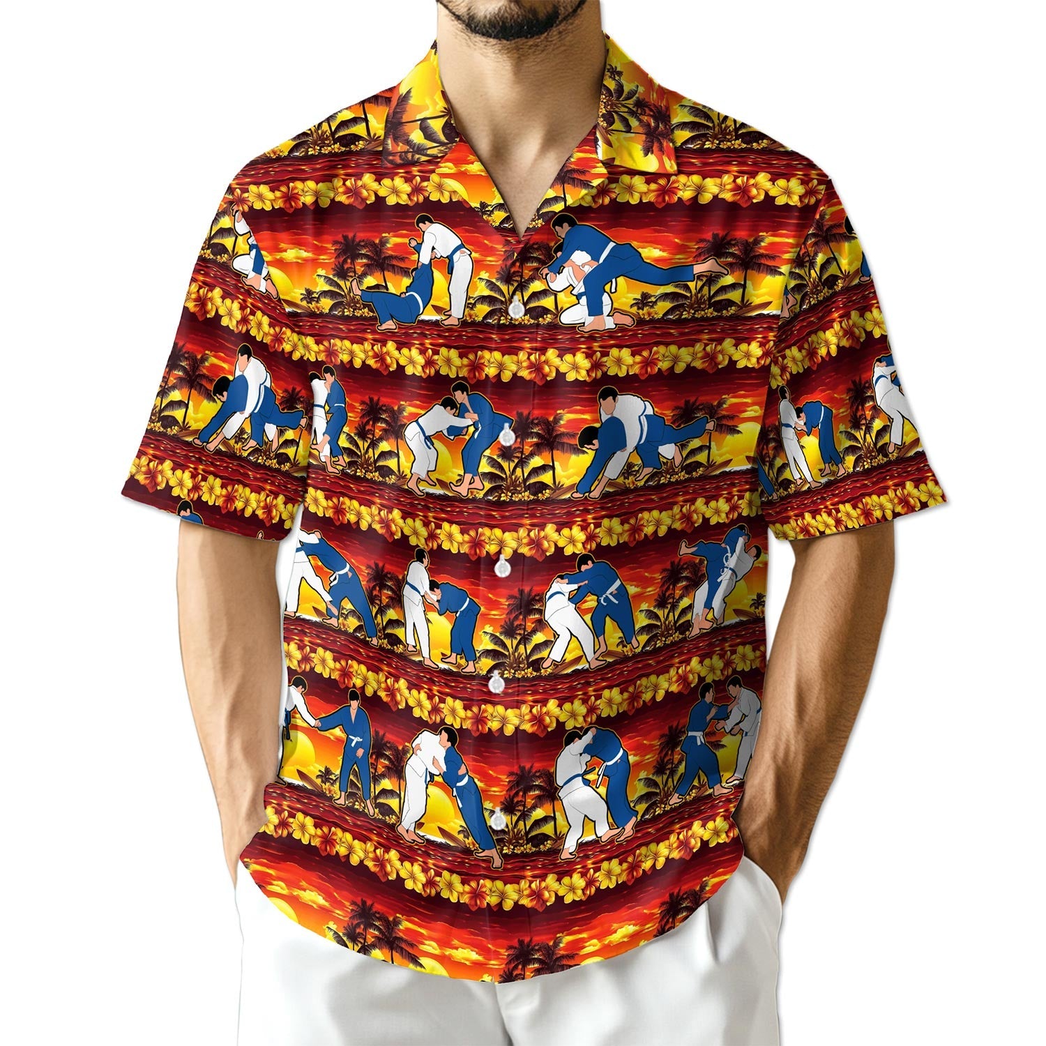 Azhawaiian Judo Palm Hawaiian Shirt for Men