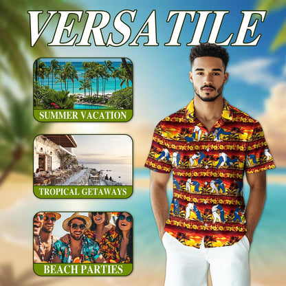 Judo Palm Hawaiian Shirt for Men, Button Down Aloha Shirt - Azhawaiian