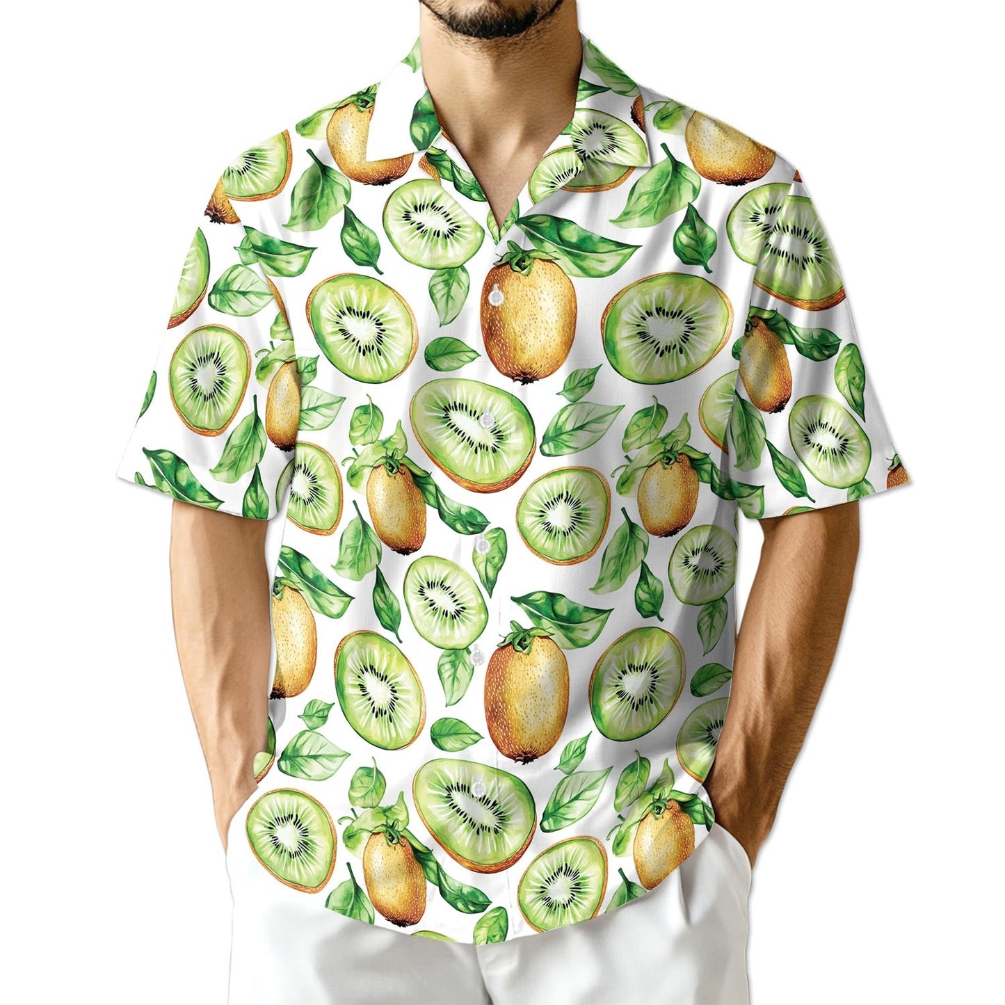 Kiwi Hawaiian Shirt for Men, Button Down Aloha Shirt - Azhawaiian