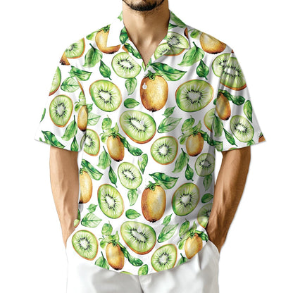 Kiwi Hawaiian Shirt for Men, Button Down Aloha Shirt - Azhawaiian
