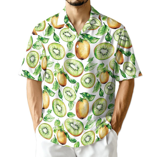 Kiwi Hawaiian Shirt for Men, Button Down Aloha Shirt