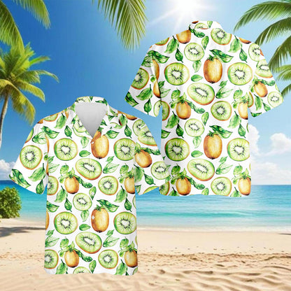 Kiwi Hawaiian Shirt for Men, Button Down Aloha Shirt - Azhawaiian