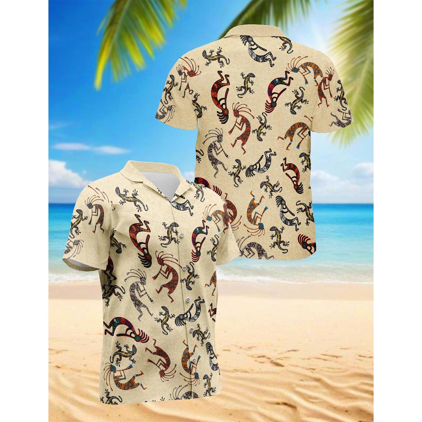 Kokopelli Hawaiian Shirt for Men, Button Down Aloha Shirt - Azhawaiian