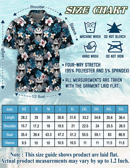 Lacrosse Time Blue Tropical Hawaiian Shirt for Men, Button Down Aloha Shirt - Azhawaiian