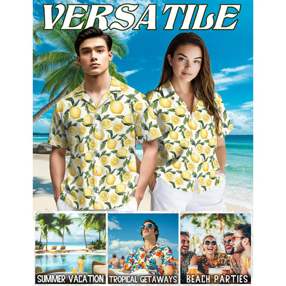 Lemon Hawaiian Shirt for Men, Button Down Aloha Shirt - Azhawaiian
