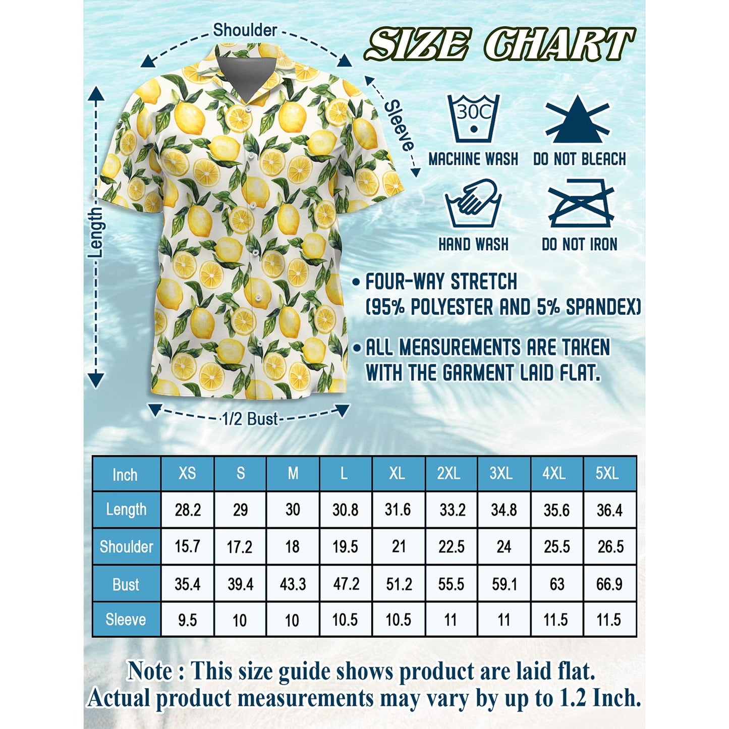 Lemon Hawaiian Shirt for Men, Button Down Aloha Shirt - Azhawaiian