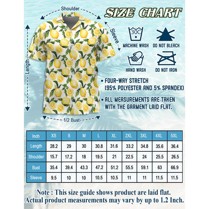 Lemon Hawaiian Shirt for Men, Button Down Aloha Shirt - Azhawaiian