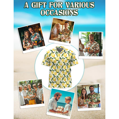 Lemon Hawaiian Shirt for Men, Button Down Aloha Shirt - Azhawaiian