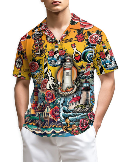 Azhawaiian Lighthouse Hawaiian Shirt for Men