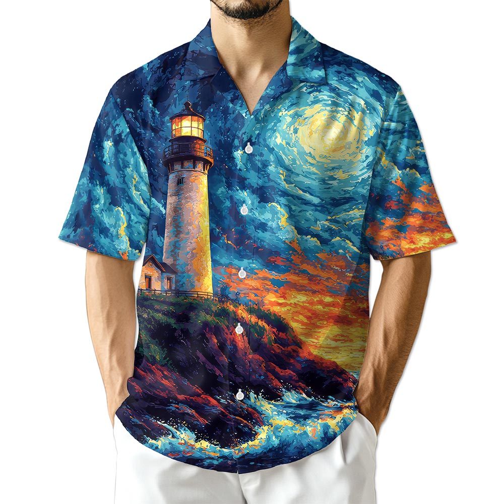 Azhawaiian Lighthouse Hawaiian Shirt for Men