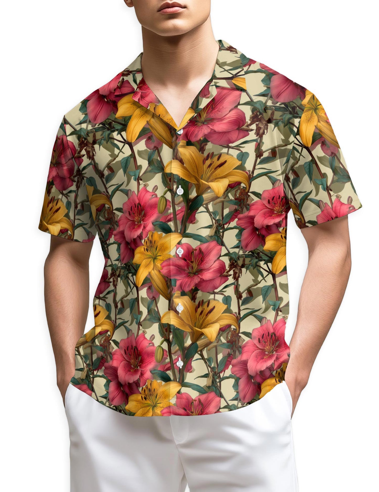 Azhawaiian Lilium Hawaiian Shirt for Men