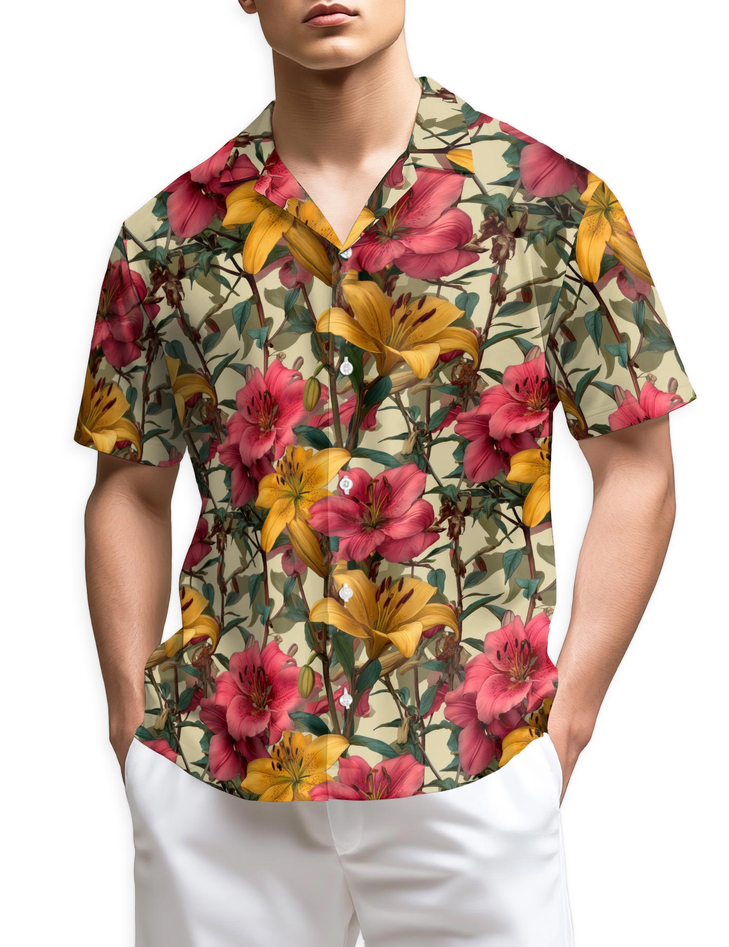 Azhawaiian Lilium Hawaiian Shirt for Men