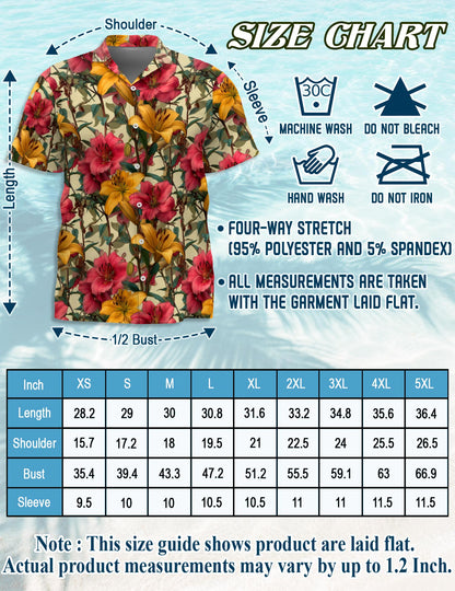 Lilium Hawaiian Shirt for Men, Button Down Aloha Shirt - Azhawaiian