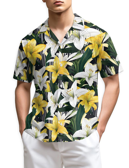 Azhawaiian Lily Flower Hawaiian Shirt for Men