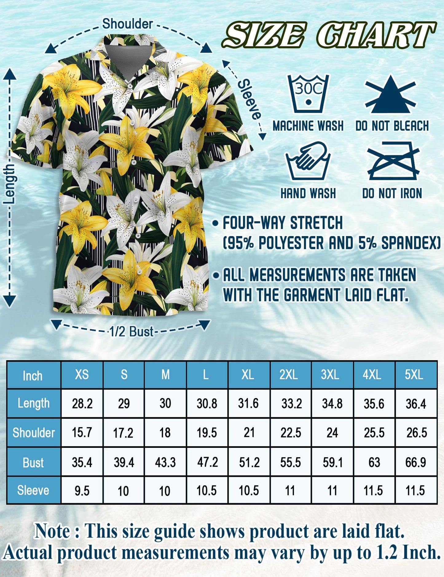 Lily Flower Hawaiian Shirt for Men, Button Down Aloha Shirt - Azhawaiian