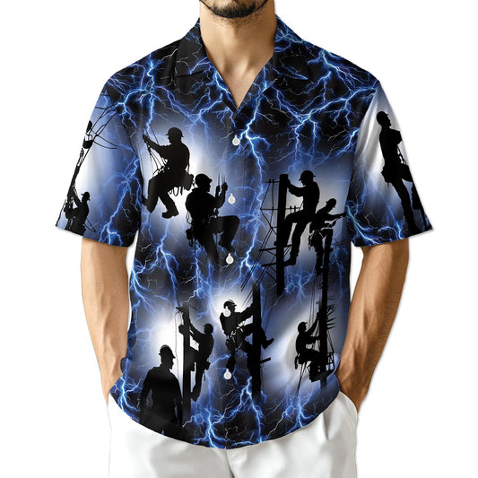 Azhawaiian Lineman Lightning Hawaiian Shirt for Men