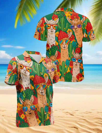 Llamazing Hawaiian Shirt for Men, Button Down Aloha Shirt - Azhawaiian