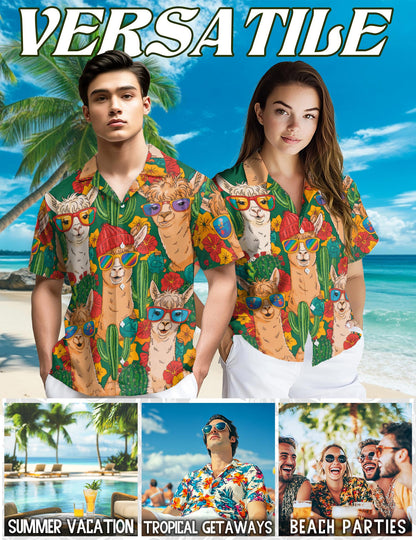 Llamazing Hawaiian Shirt for Men, Button Down Aloha Shirt - Azhawaiian